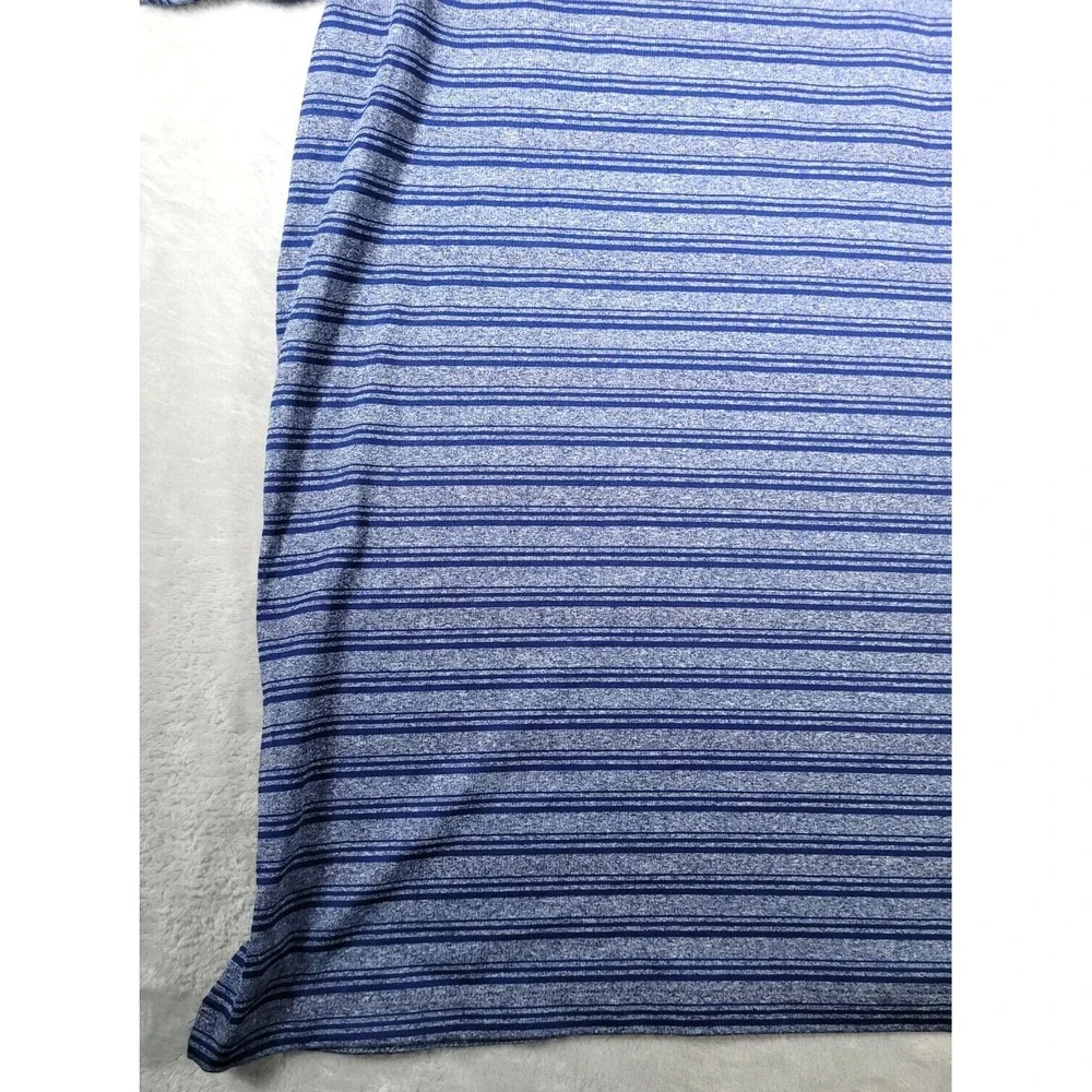 Nike Shirt Mens XL Polo Blue Striped‎ Dri-Fit Stretch Golf Short Sleeve Swoosh